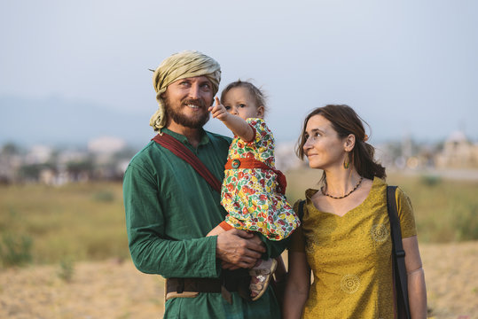 Family Travel In A Desert