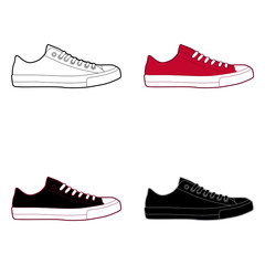 Low Sneakers/Shoes Custom/Templates Illustration - obrazy, fototapety, plakaty