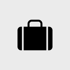  Suitcase flat vector icon on a gray background