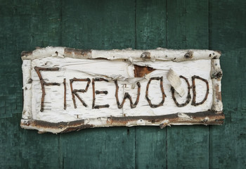 Old Birch Wood Firewood Sign