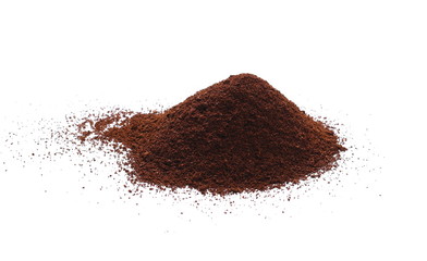 Instant coffee, pile of powdered isolated on white background