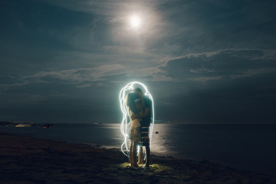 Loving Couple - Light Writing Photography