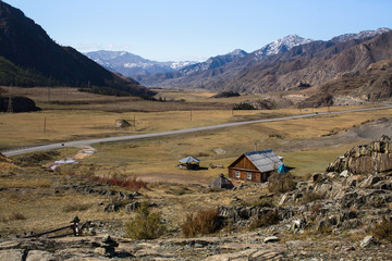 Tract Kalbak-Tash and Chuya Highway in Altai mountains, Russia.