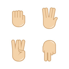Vector set of hand gestures icons. Sign language.