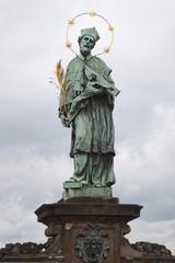 The Charles Bridge, Sculpture of Jan Nepomuk, Prague, Czech Republic