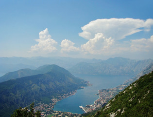 Views of the Bay of Kotor from the heights, Montenegro