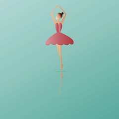 Silhouette of the ballerina on a white background, vector. Ballet, dance.