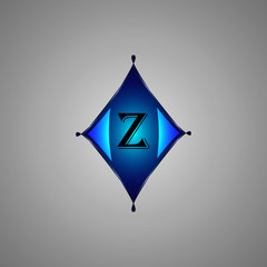 Elegant blue rhombus logotype