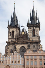 Fototapeta na wymiar Church of the Virgin Mary in front of the Tyn (Tyn Church) in Prague, Czech Republic