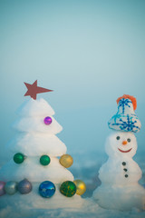 xmas tree with star and ball decorations