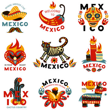 Dead Day Mexico Icons Set 