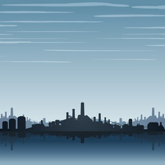 Obraz premium Industrial Factory Skyline. Industrial Landscape
