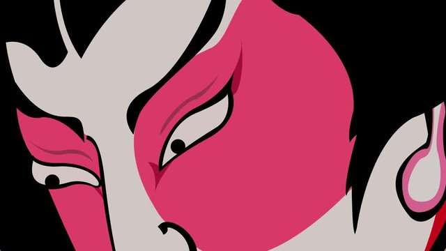 Dramatic Japanese Kabuki Character