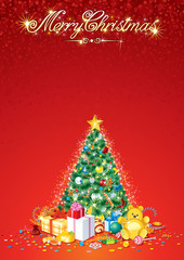 Christmas Tree Vertical Vector Background
