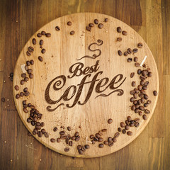 Coffee beans in burlap sack