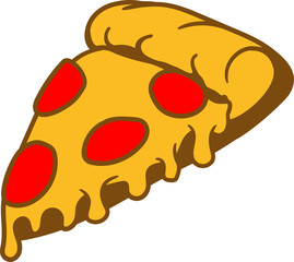 käse tropfen stück salami pizza lecker essen hunger comic cartoon