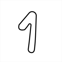 Obraz premium Number one line icon. First line icon. Vector illustration. 