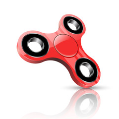 Red Fidget Spinner, Toy icon. Vector illustration