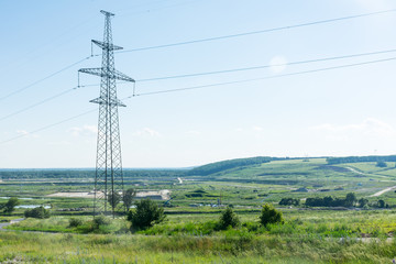 power lines of a nuclear power plant