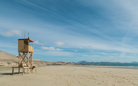 Baywatch Viewpoint at the Beach in Playa Barca, Fuerteventura