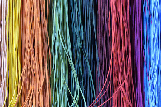 Colourful leather threads