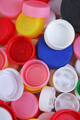 Collectable bottle caps, Colorful plastic caps.