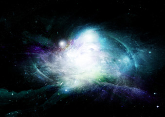 Obraz premium Stars, dust and gas nebula in a far galaxy