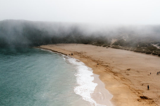 Sea mist descending over Barafundle Bay