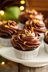 Chocolate orange cupcakes for Christmas