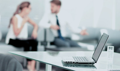 Working process in a modern office