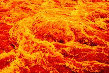 Papier Peint photo Lavable Volcan rivière de lave magmatique. texture de fond.