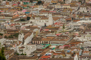 Beautiful view of the historic center of Quito, Ecuador