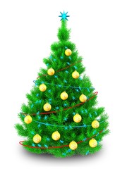 3d vibrant Christmas tree