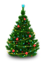 3d dark green Christmas tree