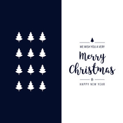 merry christmas gretting text card blue white