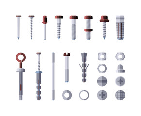 Metal hardware - modern vector isolated illustration