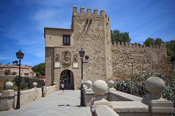 Puente de San Martin (Saint Martin Bridge), Toledo, Spain. The historical city of Toledo is a UNESCO World Heritage.