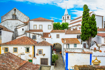 Fototapeta premium Scenic summer sight in Obidos, Leiria District, Portugal.