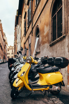 Row of classic scooters