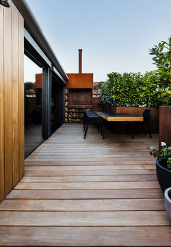 Beautiful terrace in contemporary interior