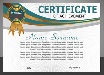 Certificate of achievement template. Elegant design. Vector