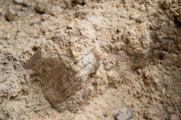 Bright yellow orange background with layers of sand and clay