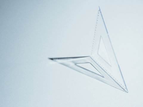 Square ruler on silver