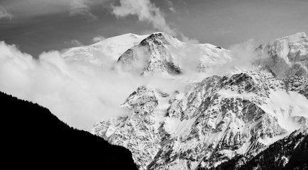 Mt Blanc. on the border of France and Italy
