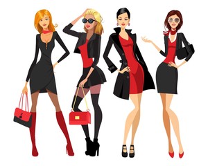 Obraz premium ladies' fashion. black and red