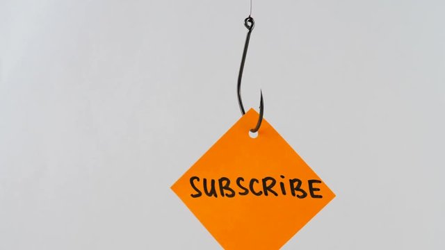 Illustration, on fishhook subscribe