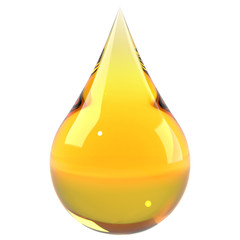 Oil drop isolated on white background