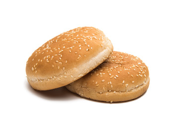 hamburger buns isolated