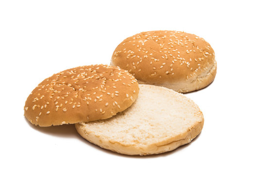 hamburger buns isolated