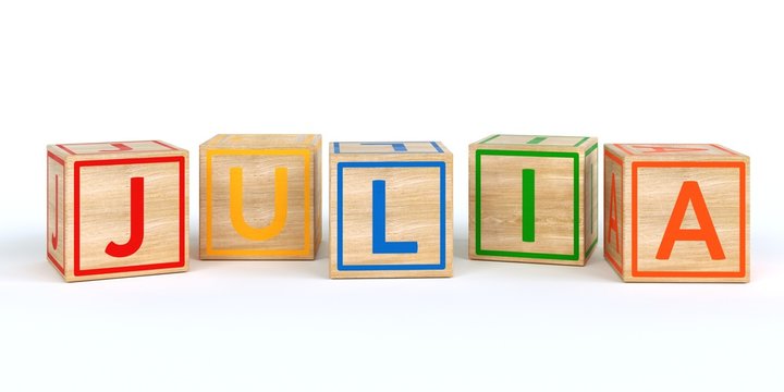 Name Julia bunte W&uuml;rfel